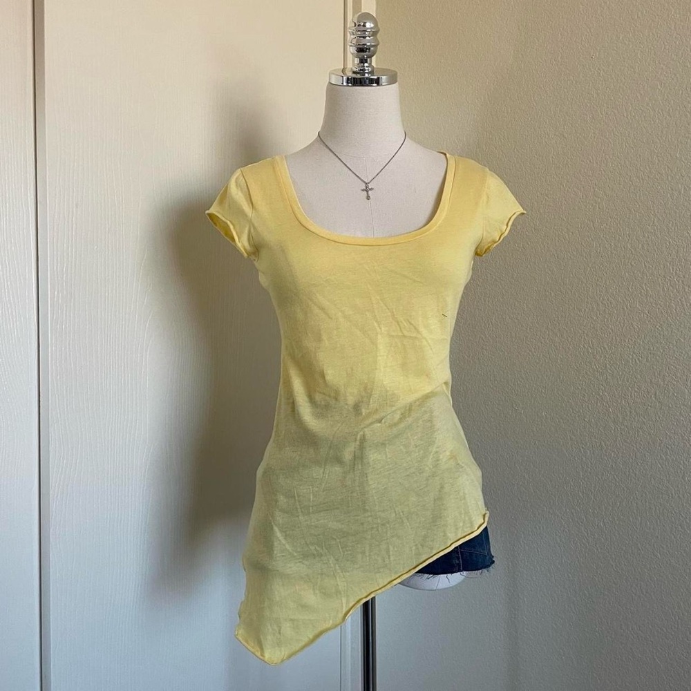 Yellow Asymmetrical Women Top